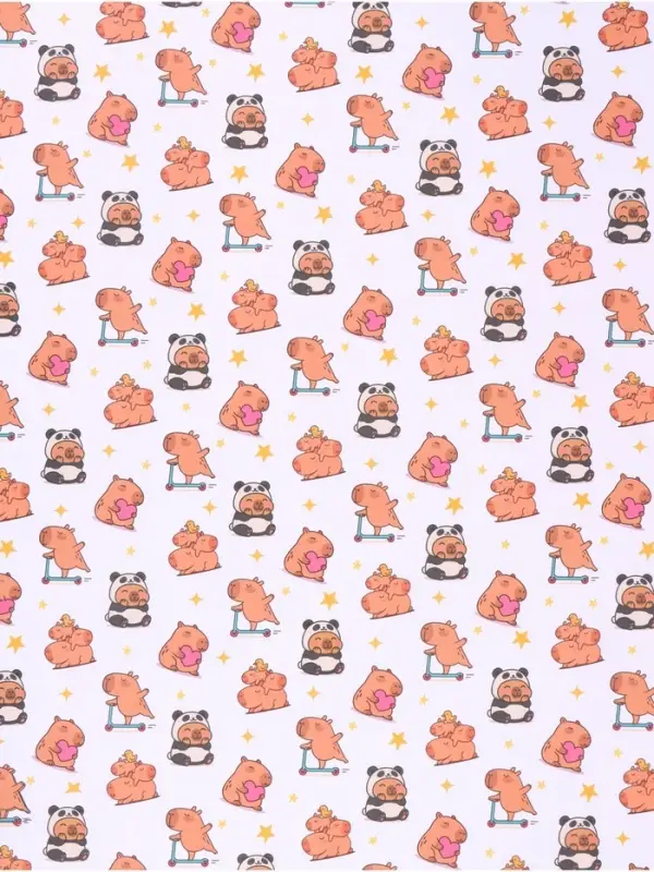 Бумага упаковочная крафт &laquo;Капибары&raquo;, 70&times;100 см