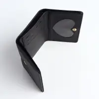 Кошелёк &laquo;Цветочек&raquo;, маленький, для девочки, на кнопке, чёрный