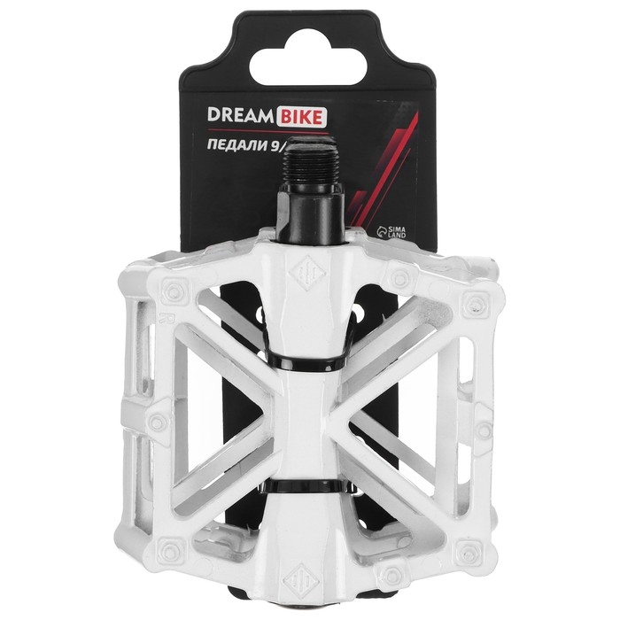 Педали 9/16 Педали 9/16" с подшипником, алюминиевые, цвет белый