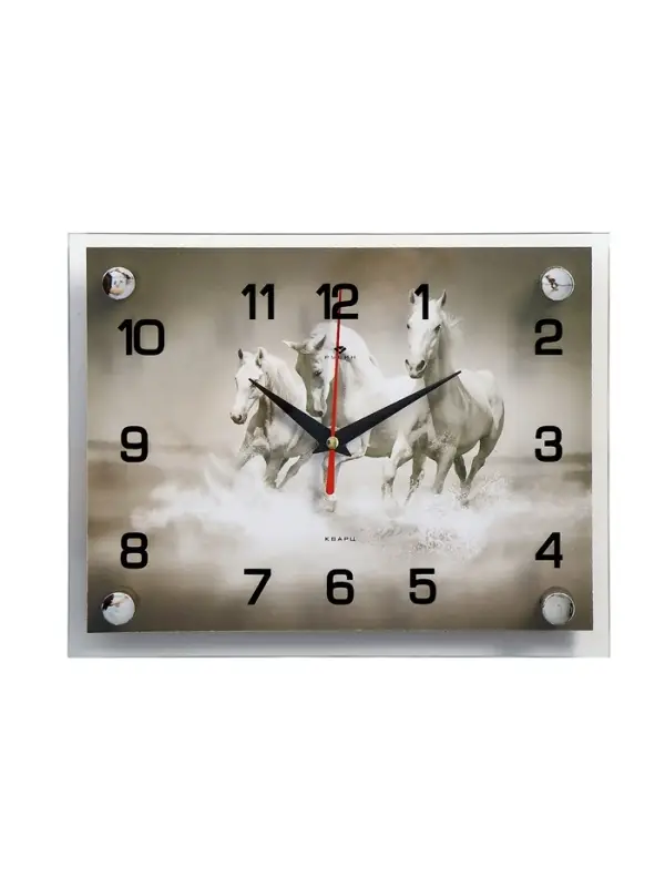 Часы настенные, интерьерные &laquo;Тройка лошадей&raquo;, бесшумные, 20&times;26 см