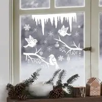 Наклейки на окна многоразовые &laquo;Новогодние птички&raquo;, 50&times;70 см