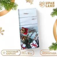 Коробка для шоколада без окна «Елка с игрушками», 17.1×8×1.4 см