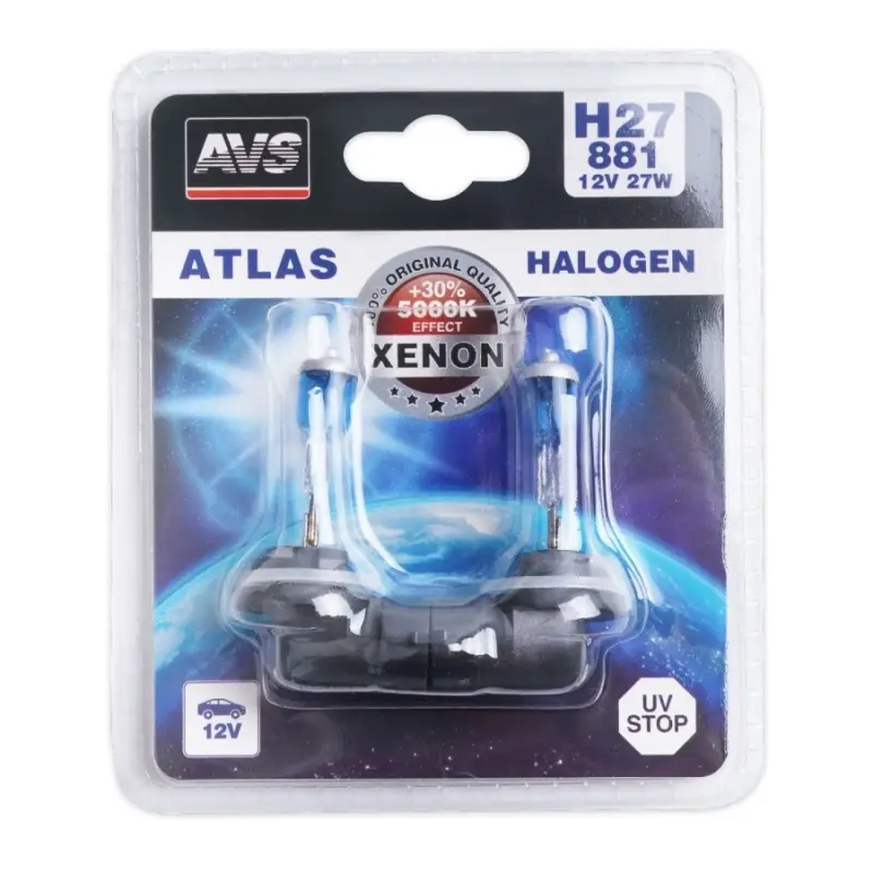 Галогенная лампа AVS ATLAS/5000К/ H27/881.12V.27W.блистер 2шт.