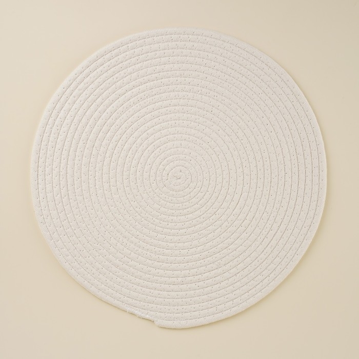 Салфетка сервировочная на стол SL Home, хлопок, d=38 см, цвет белый