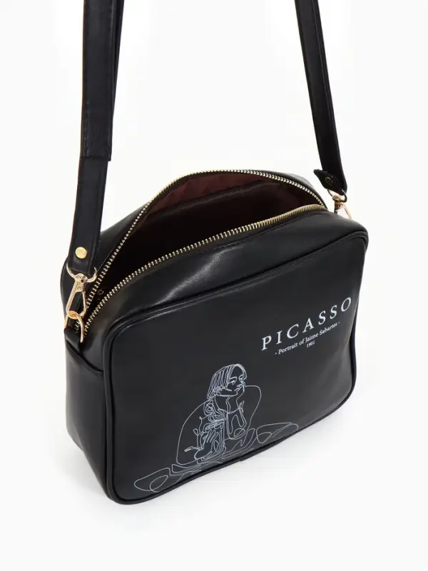 Сумка женская на молнии TEXTURA, 22&times;8&times;17 см, чёрная