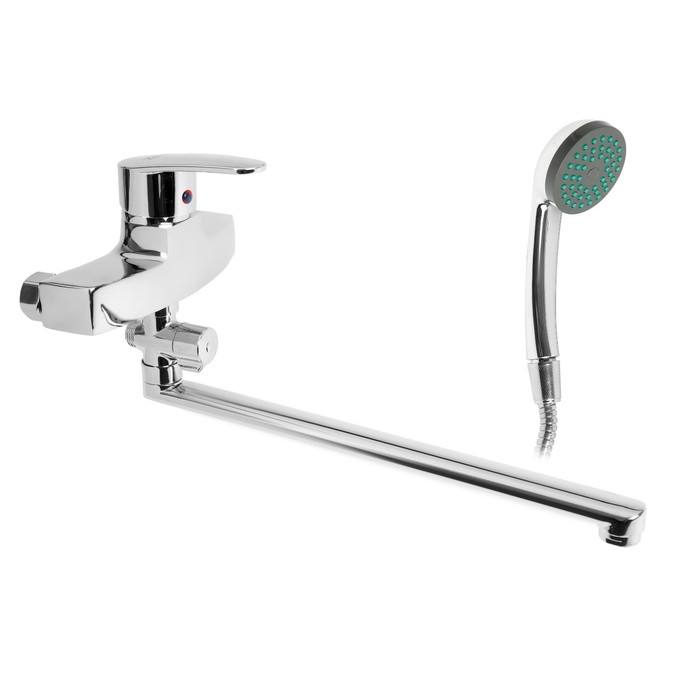 Смеситель для ванны ZEIN Z2740, излив 35 см, картридж 35 мм, с душевым набором, хром Смеситель для ванны ZEIN Z2740, излив 35 см, картридж 35 мм, с душевым набором, хром