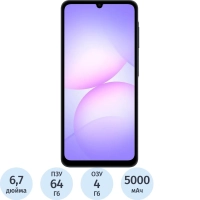 Смартфон Samsung Galaxy A07 SM-A075F 64Gb 4Gb черный(SM-A075FZKDCAU)