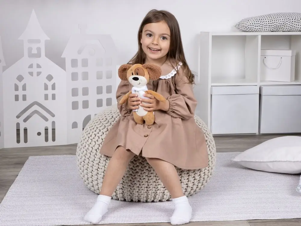 Мягкая игрушка Beastie Toys, собачка с белым шарфом Мягкая игрушка Beastie Toys, собачка с белым шарфом