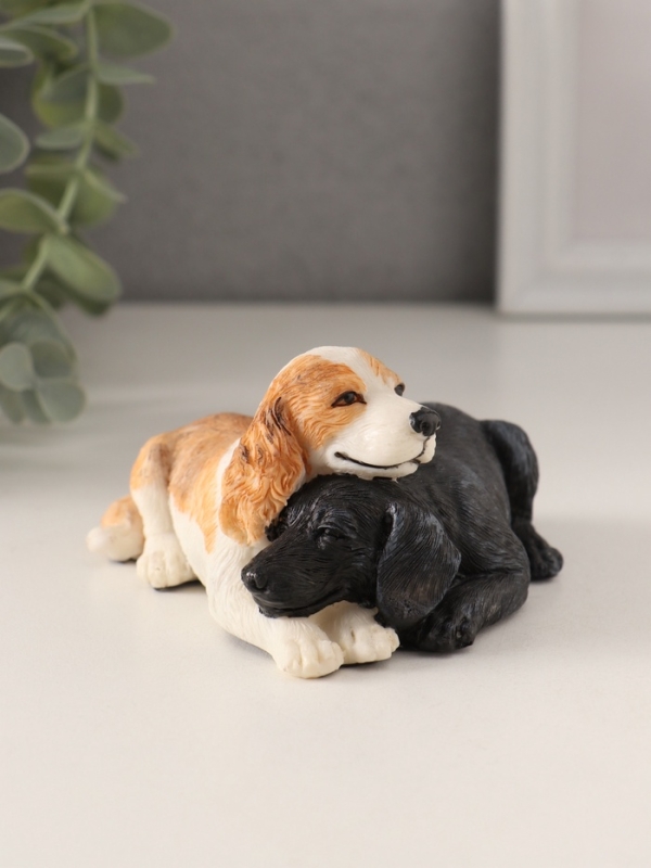 Сувенир полистоун "Спаниели. День и ночь" 10х8,5х5 см