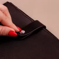 Застёжка пришивная для сумки, на кнопке, 15.5&times;2.5 см / 4.5&times;2.5 см, цвет коричневый, серебряный
