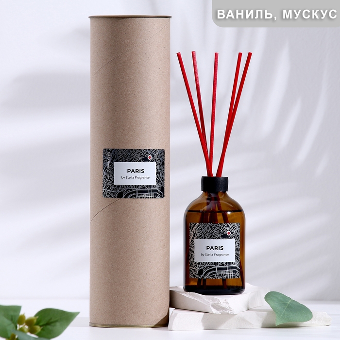 Диффузор ароматический, Диффузор ароматический, "PARIS", ваниль, мускус, 100мл