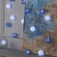 Гирлянда &laquo;Нить&raquo; 5 м с насадками &laquo;Клубки снежные&raquo;, IP20, прозрачная нить, 20 LED, свечение белое, 220 В