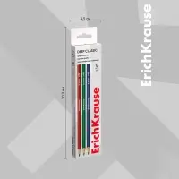Карандаш чернографитных ErichKrause «Deep Classic triangular», НВ, грифель d=2.2 мм, дерево, трёхгранный, в тубусе, МИКС