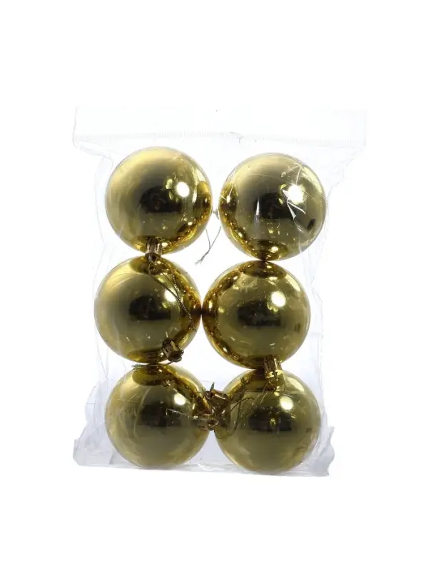 Ёлочные игрушки &laquo;Винтажный глянец&raquo;, шары новогодние, d=8 см, набор 6 шт., золотистый