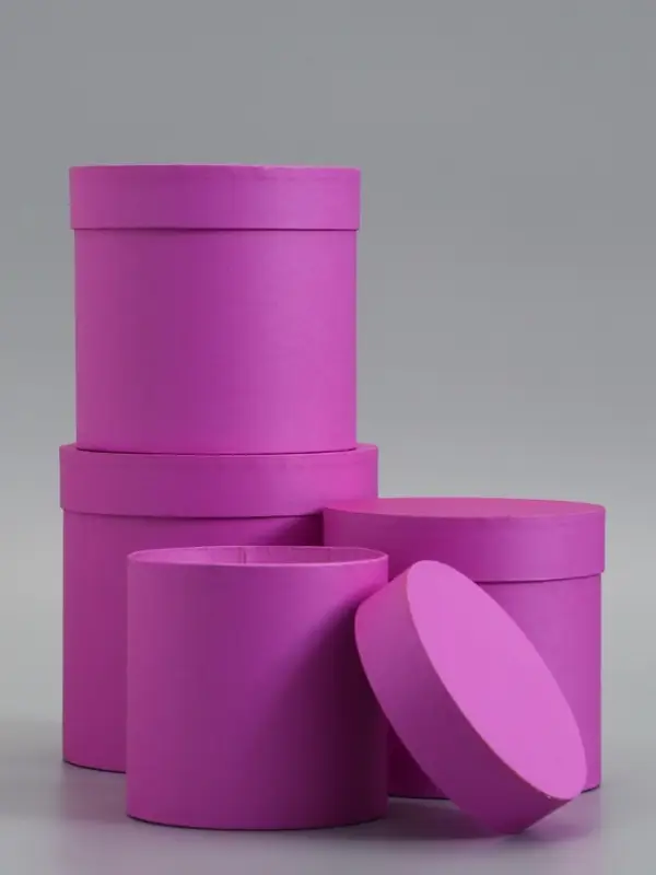 Набор шляпных коробок  4 в 1 "Фуксия" 18 &times; 18 ‒14 &times; 14 см