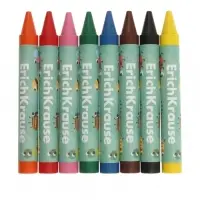 Восковые мелки 8 цветов ErichKrause Baby Jumbo, утолщенные, круглые