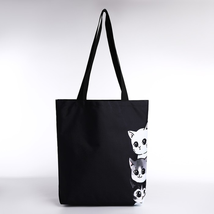 Шопер Котики, 40х12х38, цвет чёрный Шопер Котики, 40х12х38, цвет чёрный