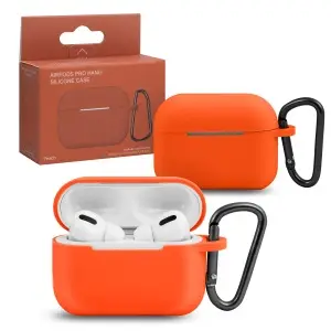Чехол для AirPods Pro Hang Silicone Сase с карабином SL Peach