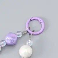 Брелок на карабине "Тюльпаны и звёзды" сиренево-перламутровый 11х4х1,5 см