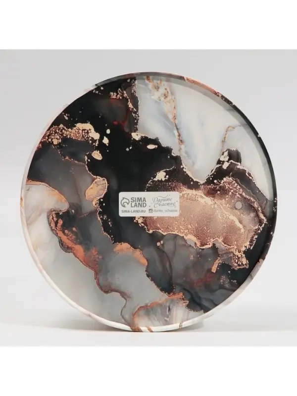 Коробка для макарун, кондитерская упаковка тубус с окном, &laquo;Мрамор&raquo; 20&times;20&times;5 см