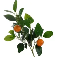 Цветы искусственные "Ветка мандарина" d-3,5 см 44 см, оранжевый