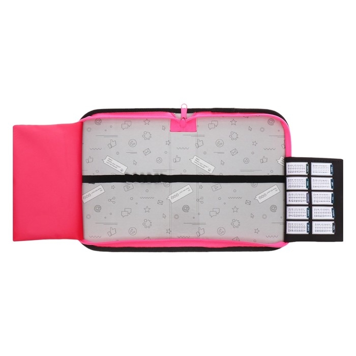 Пенал 1 секция 140 х 210 х 40 мм, откидной карман и косметичка, тканевый, Calligrata TOP Content  Пенал 1 секция 140 х 210 х 40 мм, откидной карман и косметичка, тканевый, Calligrata TOP Content "Глаза аниме"