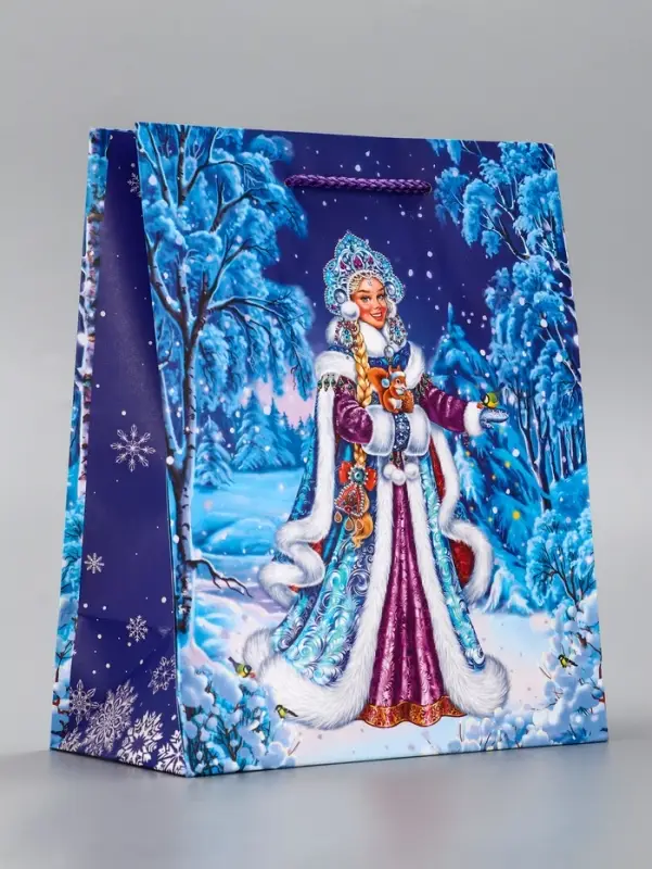 Пакет подарочный новогодний ламинированный, «Снегурочка» , 18×10×22.3 см Пакет подарочный новогодний ламинированный, «Снегурочка» , 18×10×22.3 см