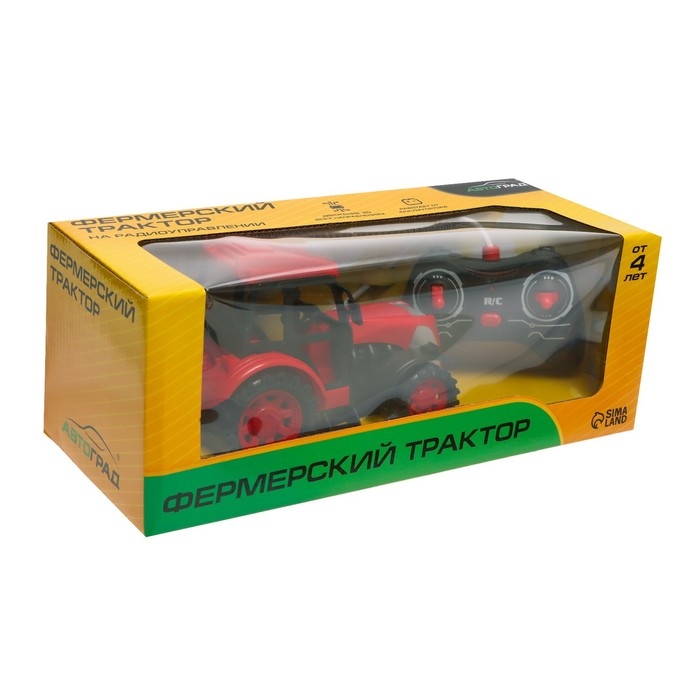 Трактор радиоуправляемый «Фермер», работает от аккумулятора, цвет красный Трактор радиоуправляемый «Фермер», работает от аккумулятора, цвет красный