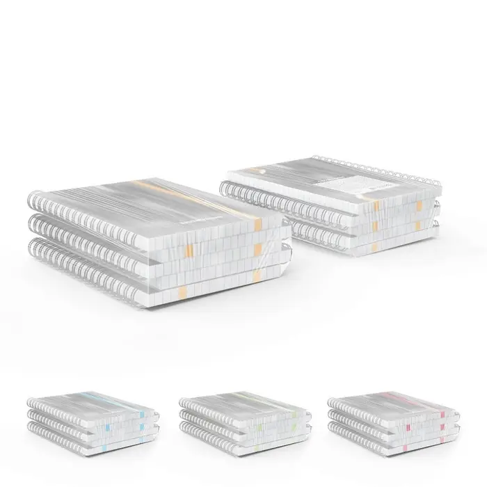 Тетрадь на спирали ErichKrause. Accent А6, 80 листов, в клетку, пластиковая обложка, на резинке, блок офсет, МИКС