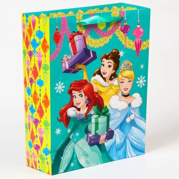 Пакет подарочный новогодний, 31х40х11.5 см, упаковка, Принцессы Пакет подарочный новогодний, 31х40х11.5 см, упаковка, Принцессы