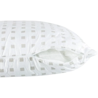 Подушка Luscan 50х70, стеганная, (иск. лебяжий пух/тик ПЭ), белые шашечки