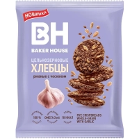 Хлебцы цельнозерновые Baker House ржаные с чесноком, 50г