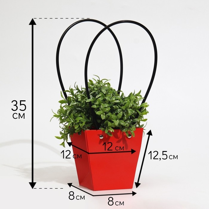 Сумка для цветов «Красная», влагостойкая, 12 x 12 - 8 x 8 - 12,5 см Сумка для цветов «Красная», влагостойкая, 12 x 12 - 8 x 8 - 12,5 см
