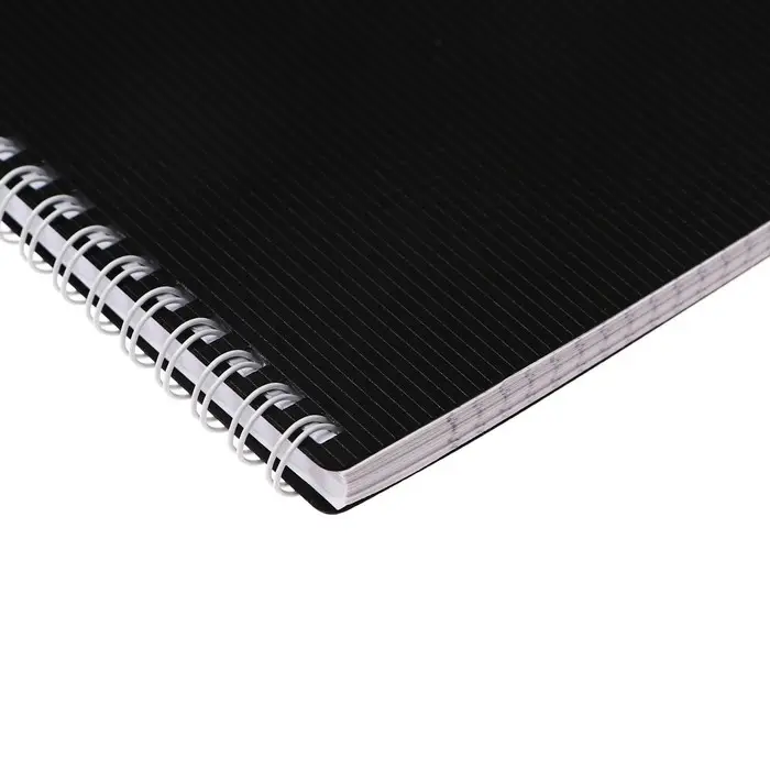 Тетрадь A4, 80 листов, в клетку на гребне, VELVET, пластиковая обложка, блок 65 г/м2, чёрная