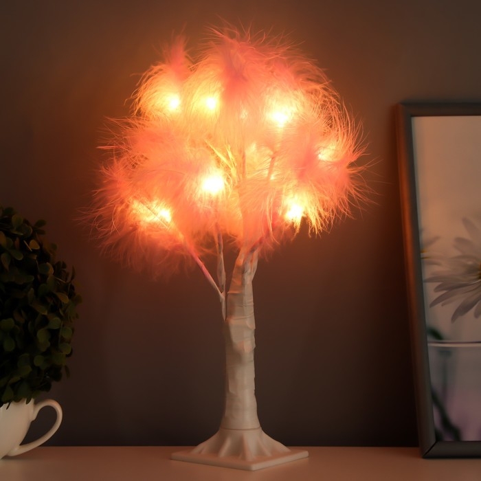 Ночник Ночник "Перья" LED розовый 17x18x35 см