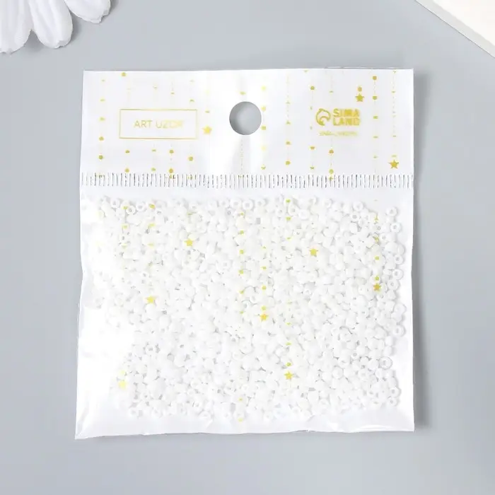 Бисер круглый размер 12/0  Бисер круглый размер 12/0 "Белый" 20 гр