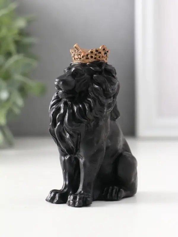 Фигура «Лев в короне», 9×4×6.5 см, чёрная Фигура «Лев в короне», 9×4×6.5 см, чёрная