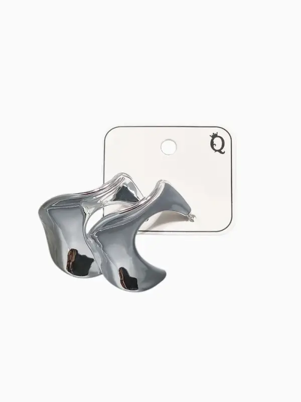 Серьги кольца &laquo;Волны&raquo;, цвет серебро