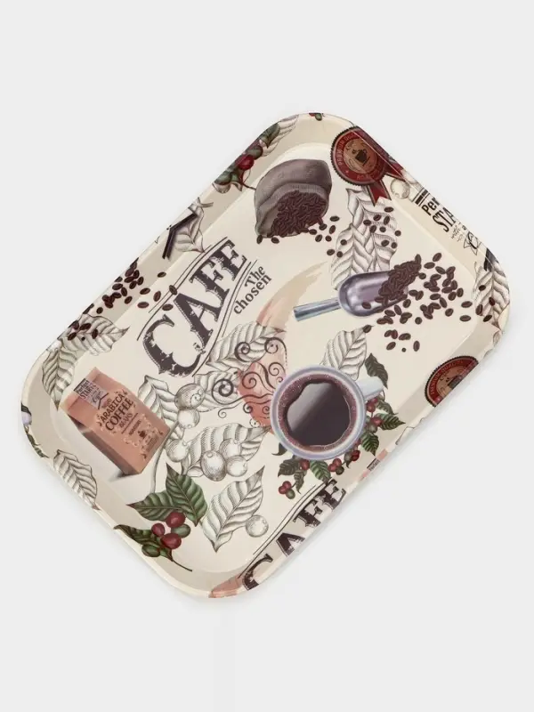 Поднос прямоугольный Доляна &laquo;Самобранка&raquo;, 30&times;21&times;1.8 см, пластик, рисунок МИКС