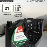 Набор инструментов ТУНДРА, подарочный пластиковый кейс &laquo;Канистра&raquo;, 21 предмет