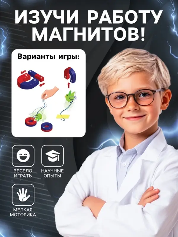 Набор для опытов &laquo;Опыты с магнитами&raquo;, 6 опытов