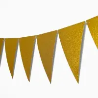 Гирлянда-флажки, золото с блёстками, 500 см