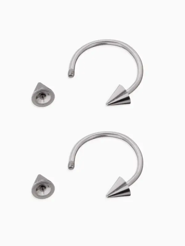 Пирсинг в бровь циркуляр, шип, d=10 мм, пара, цвет серебро