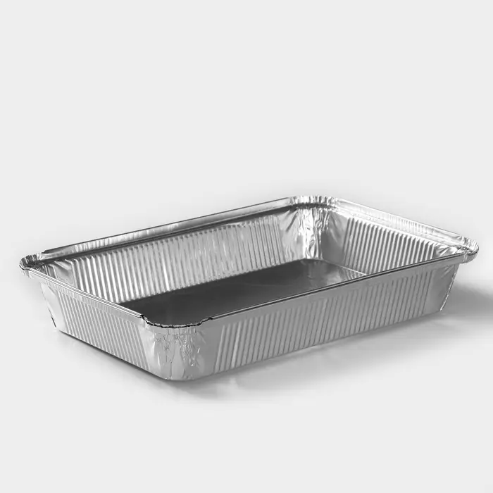 Форма для выпечки и запекания Доляна, 2.235 л, 31&times;21&times;5.5 см, 2 шт., фольга, серебристая