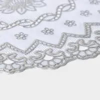 Набор салфеток ажурных Доляна «Астры», 30×30 см, 4 шт., ПВХ, серебристые Набор салфеток ажурных Доляна «Астры», 30×30 см, 4 шт., ПВХ, серебристые