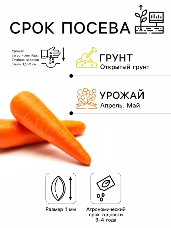 Семена на ленте Морковь &laquo;Лосиноостровская 13&raquo;, 8 м, &laquo;Росток-гель&raquo;