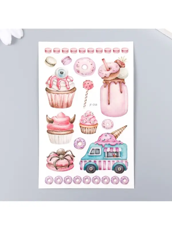 Переводные тату на тело цветные «Сладости. Хэллоуин», 12×7.5 см