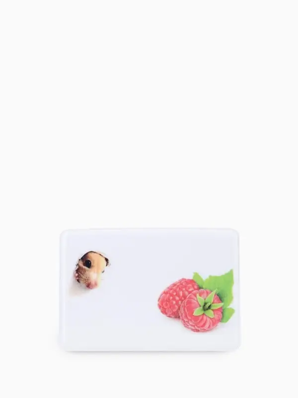 Обложка для проездного, пропуска, с принтом &laquo;Малина&raquo;, белая