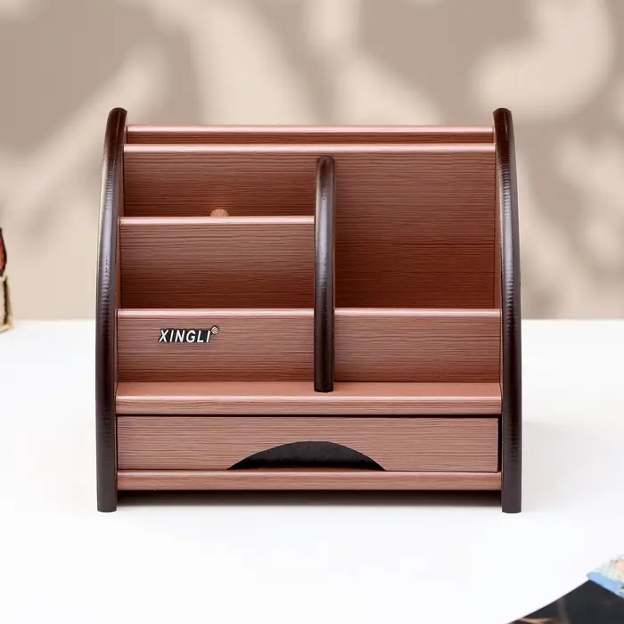 Органайзер 5 секций, 1 выдвижной ящик, серия Ясень шимо темный с кантом темным, 16&times;20.5