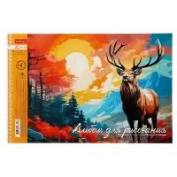 Альбом для рисования Hatber &laquo;Дикий мир России&raquo; А4, 40 листов, на гребне, обложка из мелованного картона, тиснение, отрывные страницы, плотность л�...